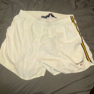 Polo Sport White Vintage Athletic Shorts Lined  Large